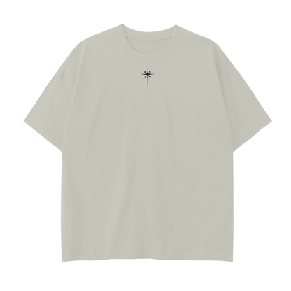 Monochromatic Drop Shoulder T-Shirt - Branded Logo - Cap & Coat