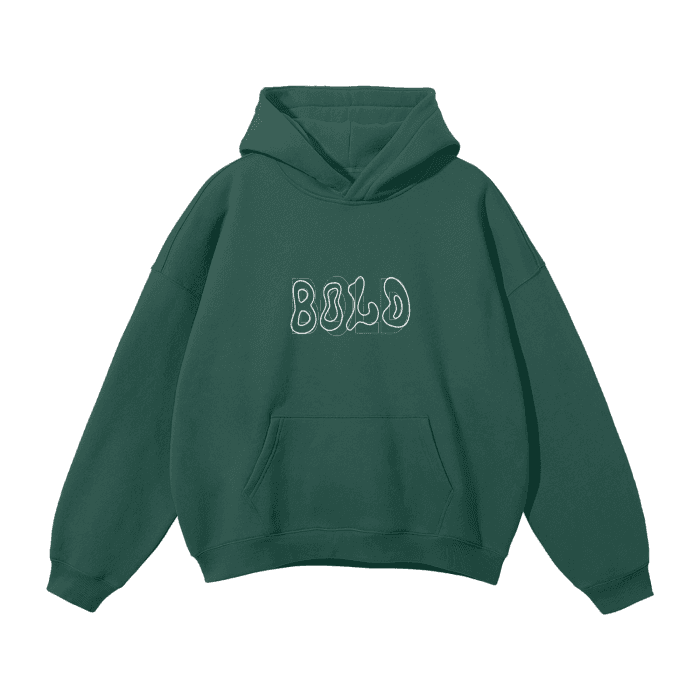 Oversized Fleece Hoodie - Bold typography - Cap & Coat