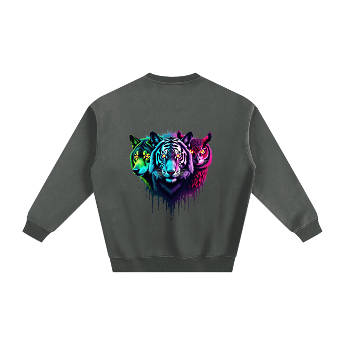 Fleeced Sweatshirt - Animal Spirit Neon lights - Cap & Coat