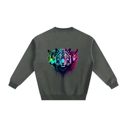 Fleeced Sweatshirt - Animal Spirit Neon lights - Cap & Coat