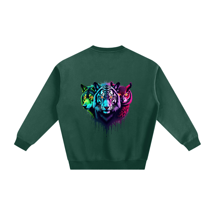 Fleeced Sweatshirt - Animal Spirit Neon lights - Cap & Coat