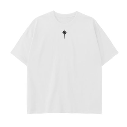 Monochromatic Drop Shoulder T-Shirt - Branded Logo - Cap & Coat