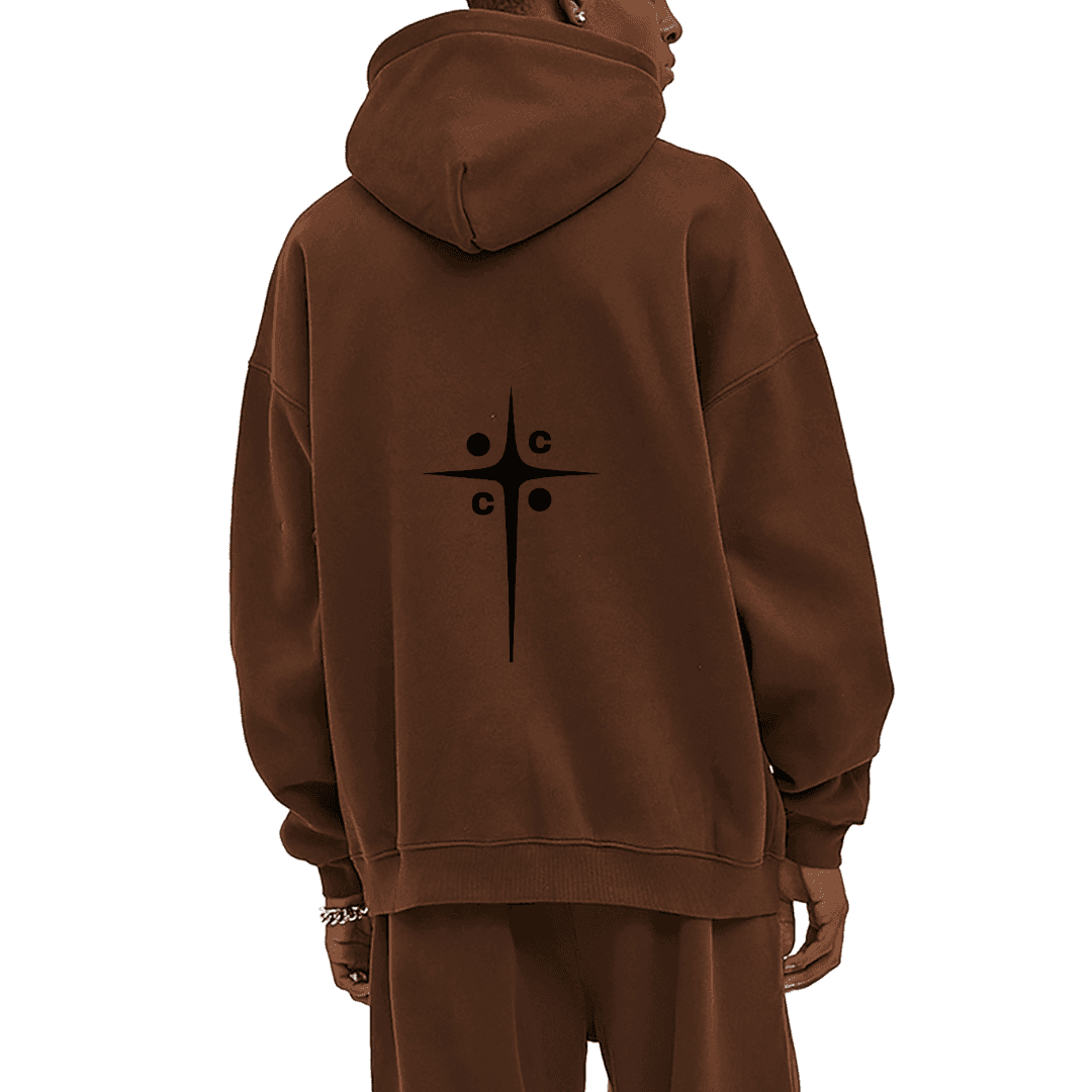 Oversize Fleeced Hoodie - Bold Calligraphy - Cap & Coat