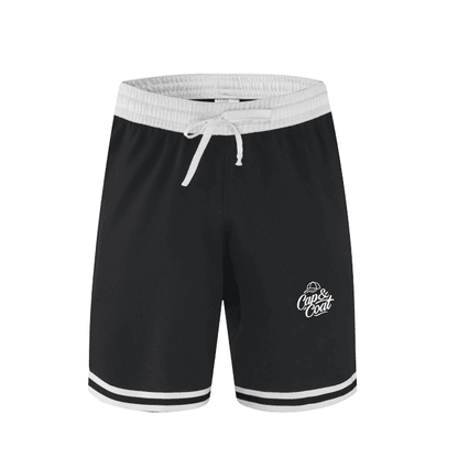 Stripe Trim Basketball Shorts with Logo - Cap & Coat