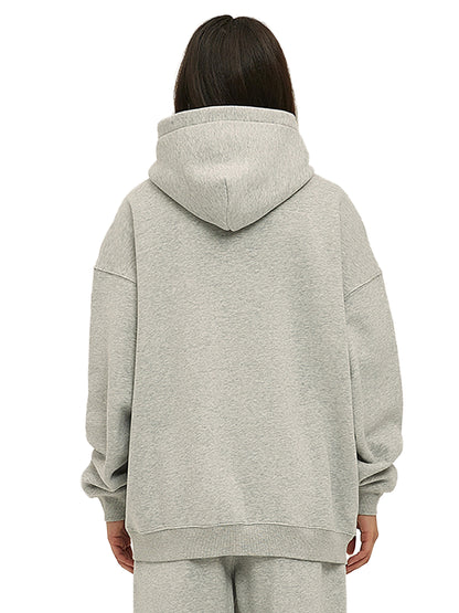 Unisex Oversized Fleece Hoodie - Greek in Grey - Cap & Coat