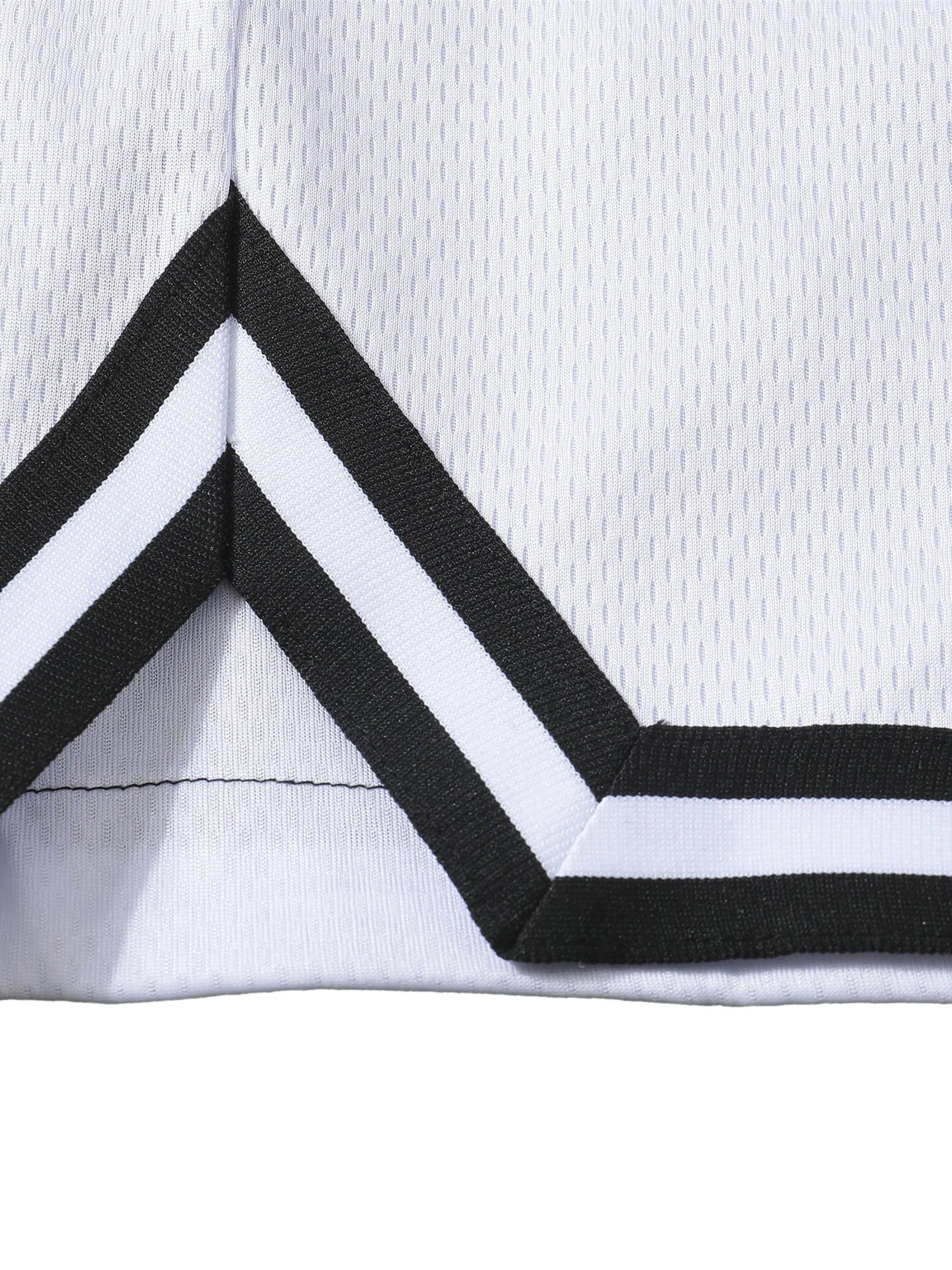 Classic Stripe Trim Basketball Shorts with Logo - Cap & Coat